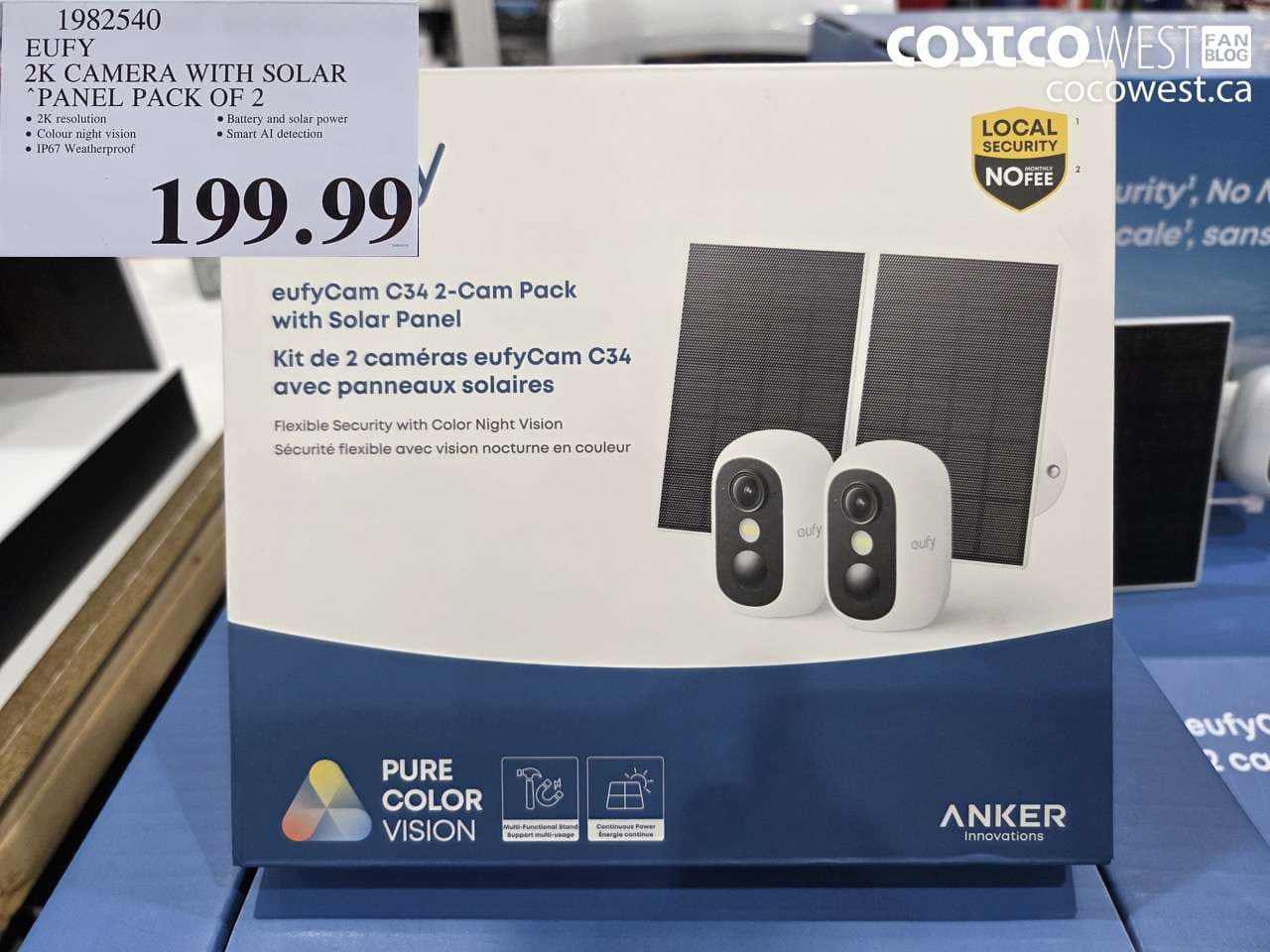 EUFY 2K CAMERA WITH SOLAR PANEL PACK OF 2