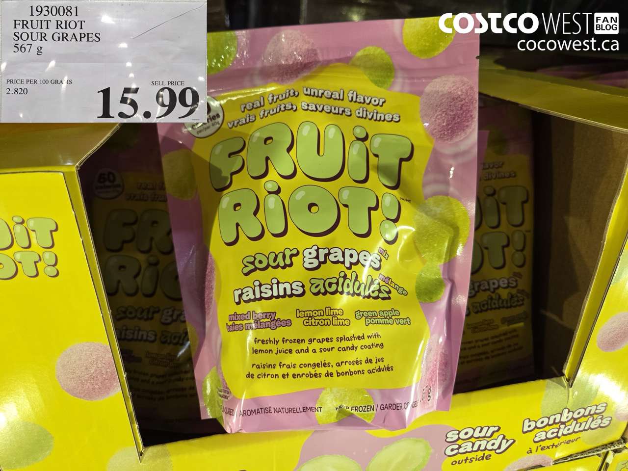 FRUIT RIOT SOUR GRAPES 567 G