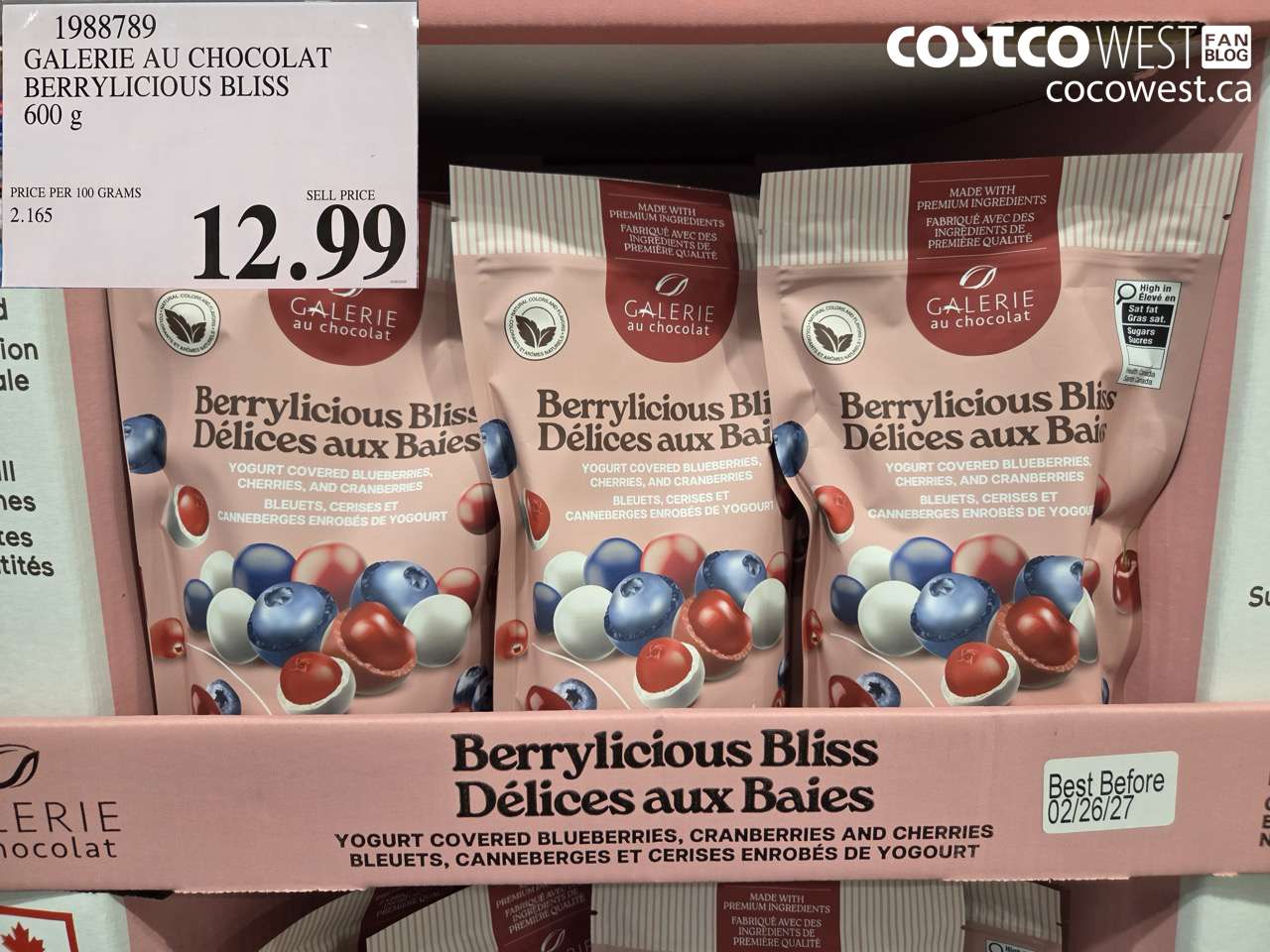 GALERIE AU CHOCOLAT BERRYLICIOUS BLISS 600G