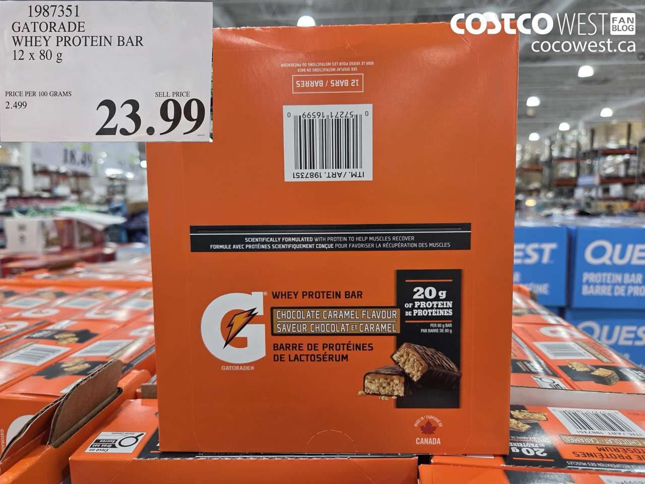 gatorade whey protein bar 12 x 80 g