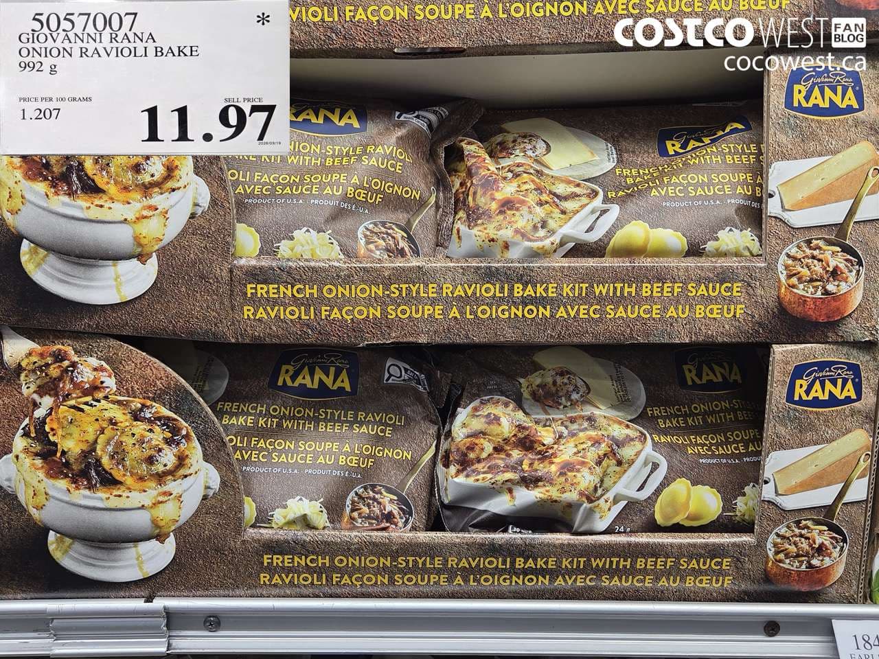 GIOVANNI RANA ONION RAVIOLI BAKE 992 G