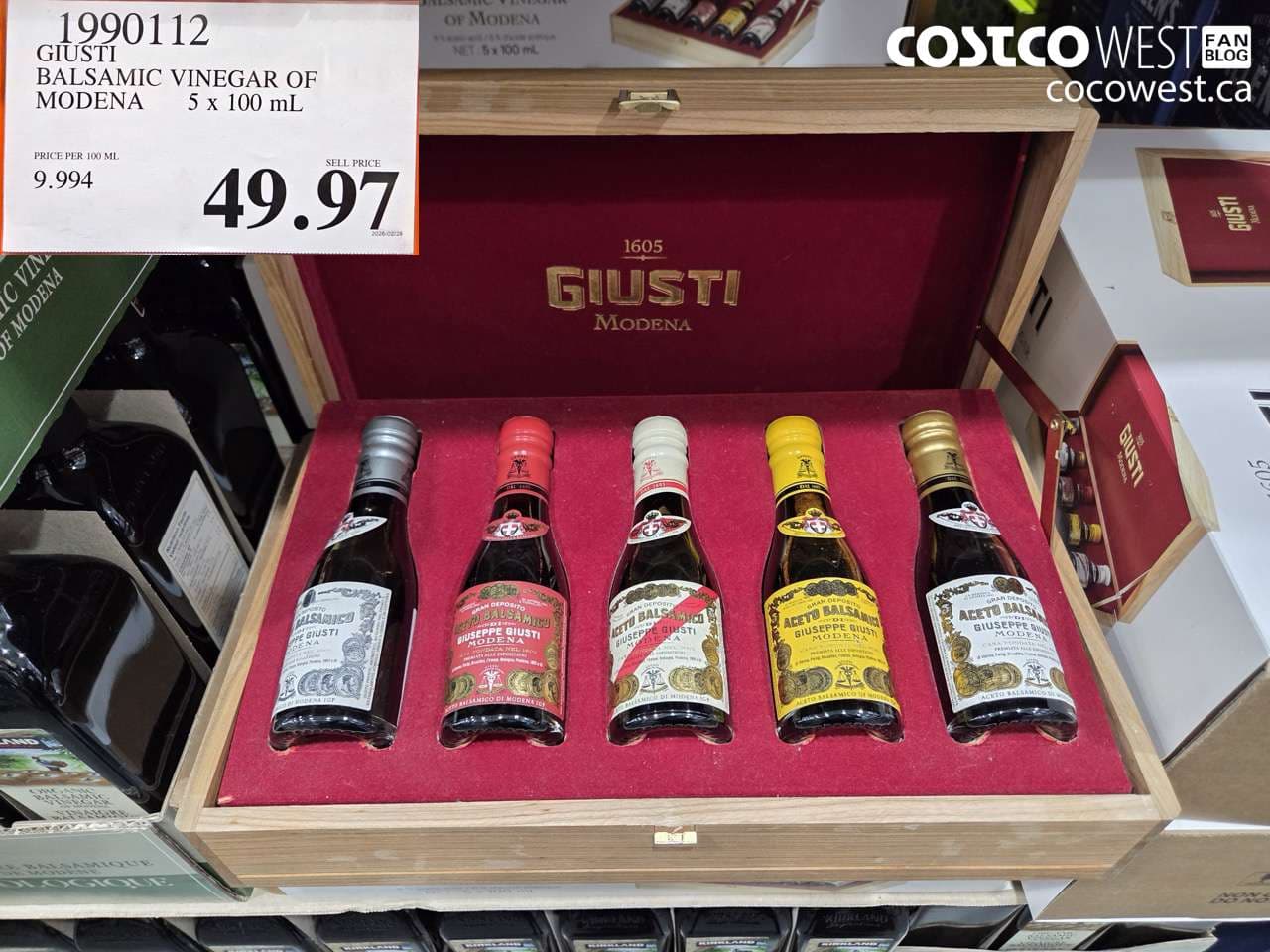 GIUSTI BALSAMIC VINEGAR OF MODENA 5 X 100 ML