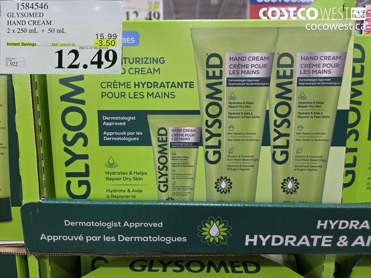 glysomed hand cream 2 x 250 ml  50 ml