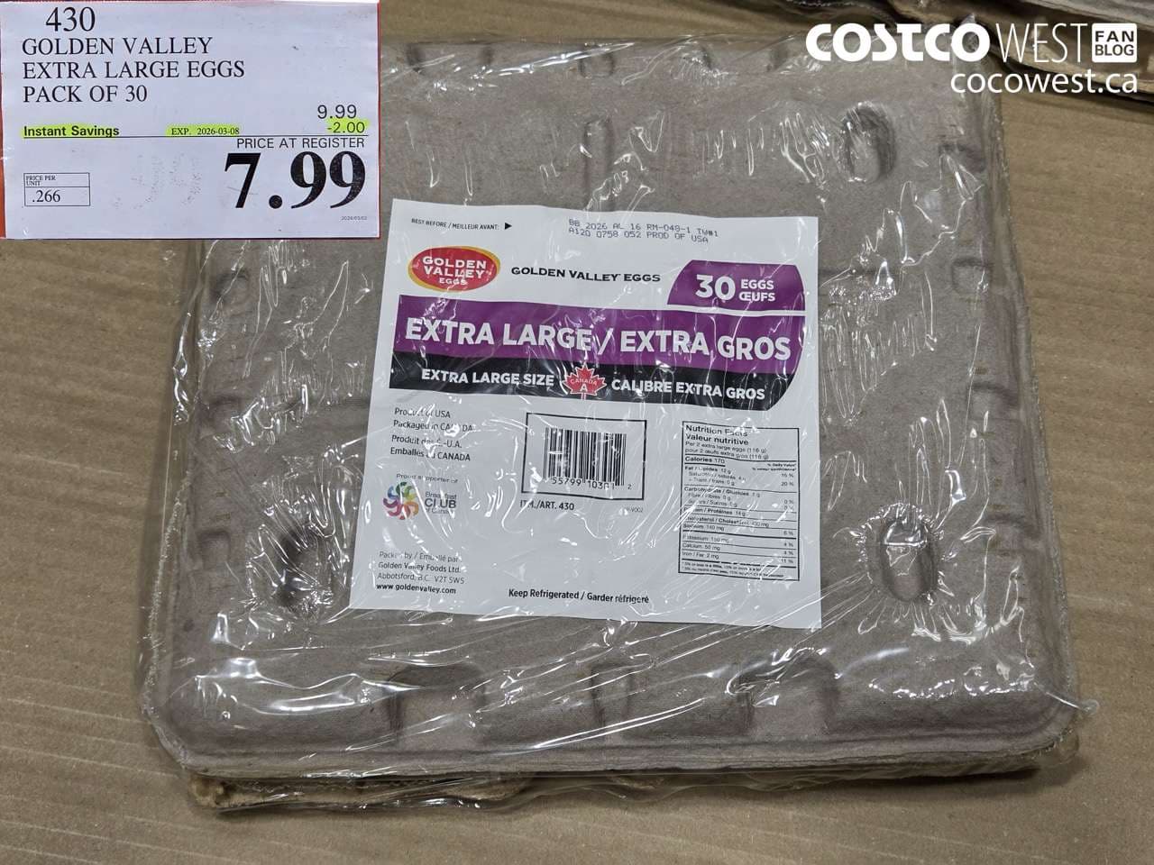 GOLDEN VALLEY EXTRA LARGE EGGS PACK OF 30