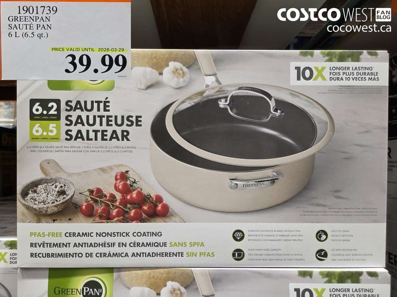 GREENPAN SAUTÉ PAN 6 L (6.5 qt.) (EXPIRES ON 2026-03-29)