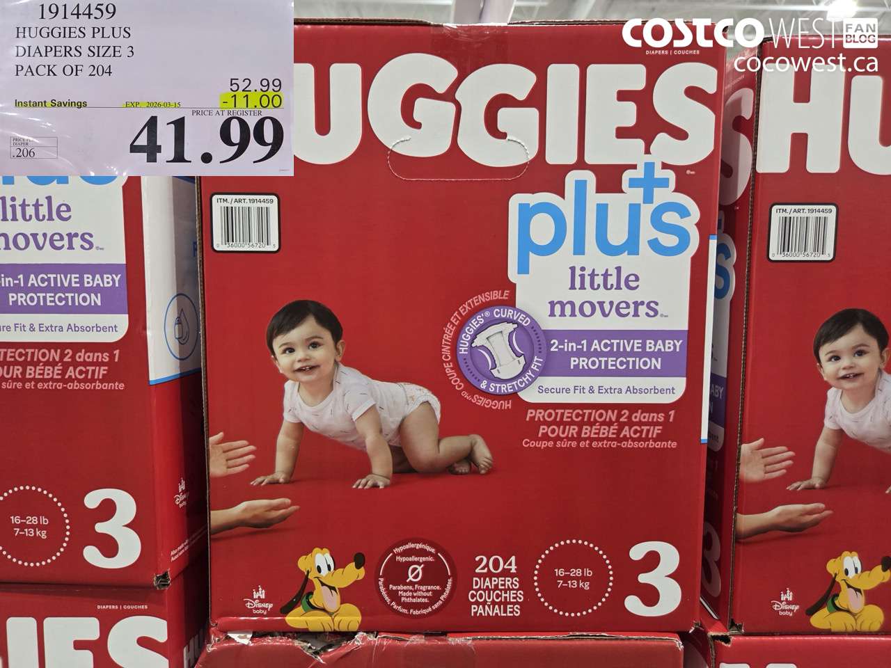 huggies plus diapers size 3 pack of 204