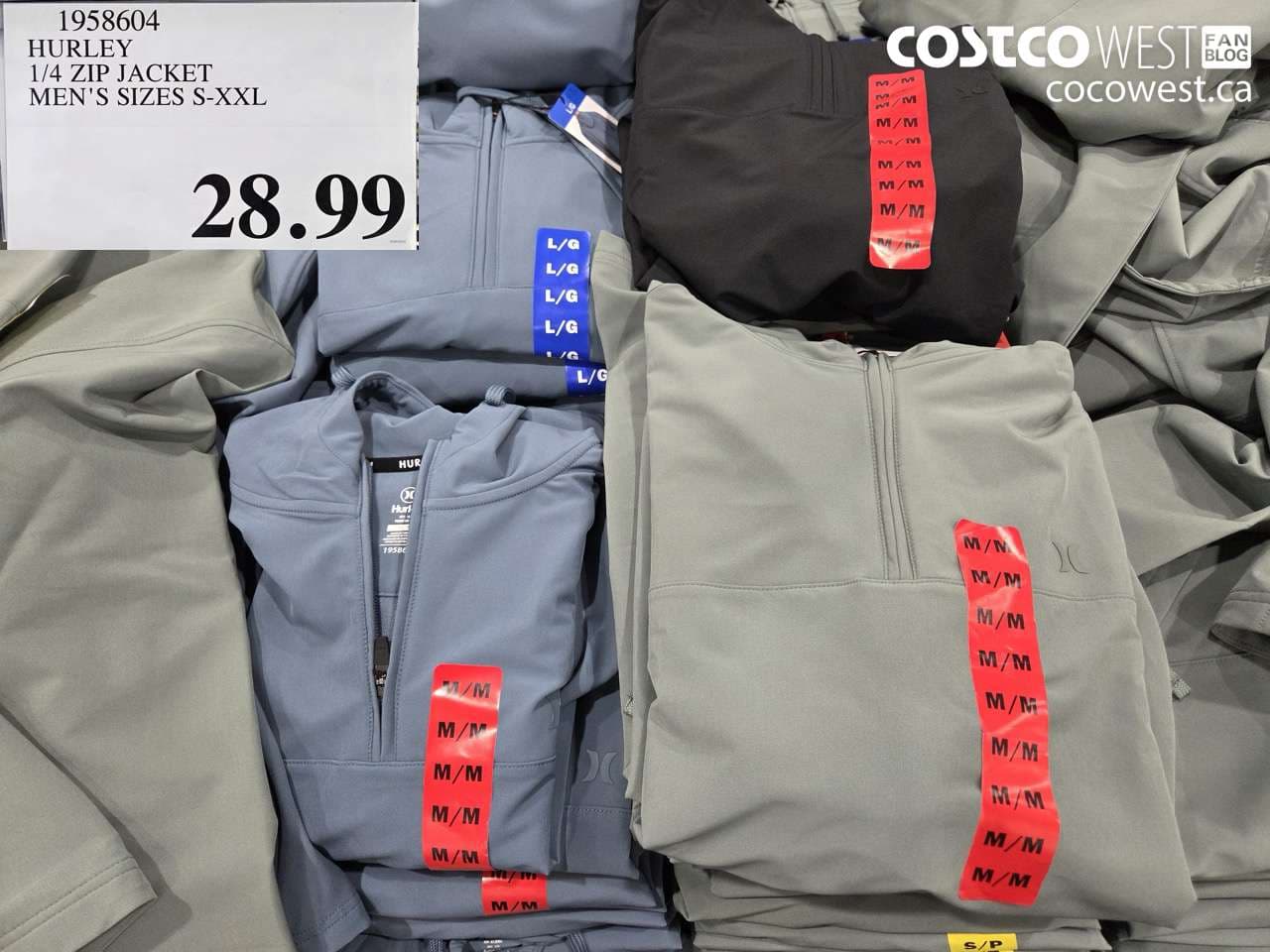 HURLEY 1/4 ZIP JACKET MEN’S SIZES S-XXL