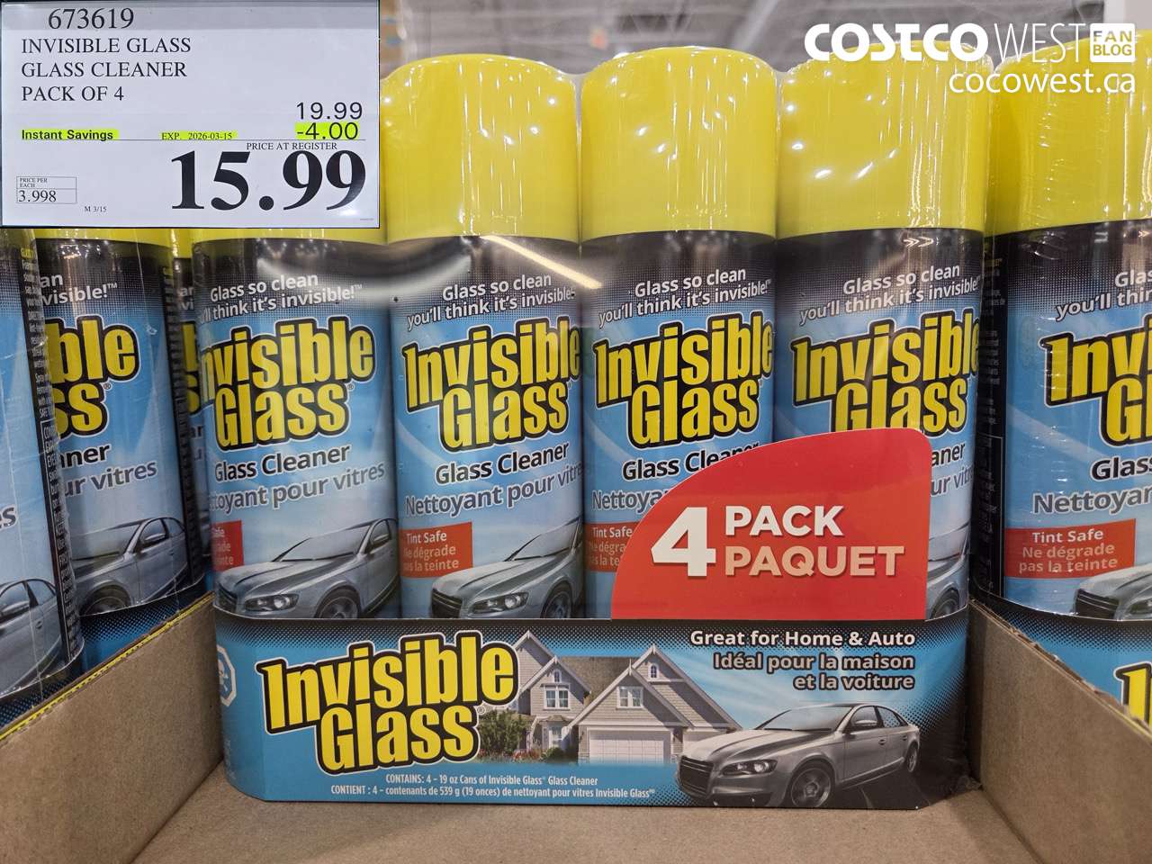 INVISIBLE GLASS GLASS CLEANER PACK OF 4