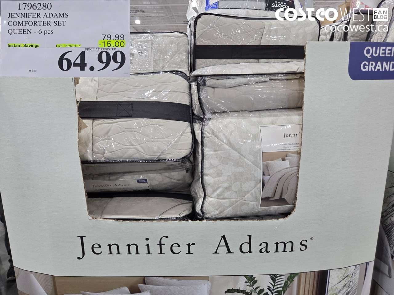 JENNIFER ADAMS COMFORTER SET QUEEN - 6 PCS