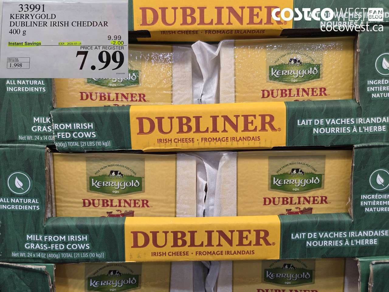 KERRYGOLD DUBLINER IRISH CHEDDAR 400 G