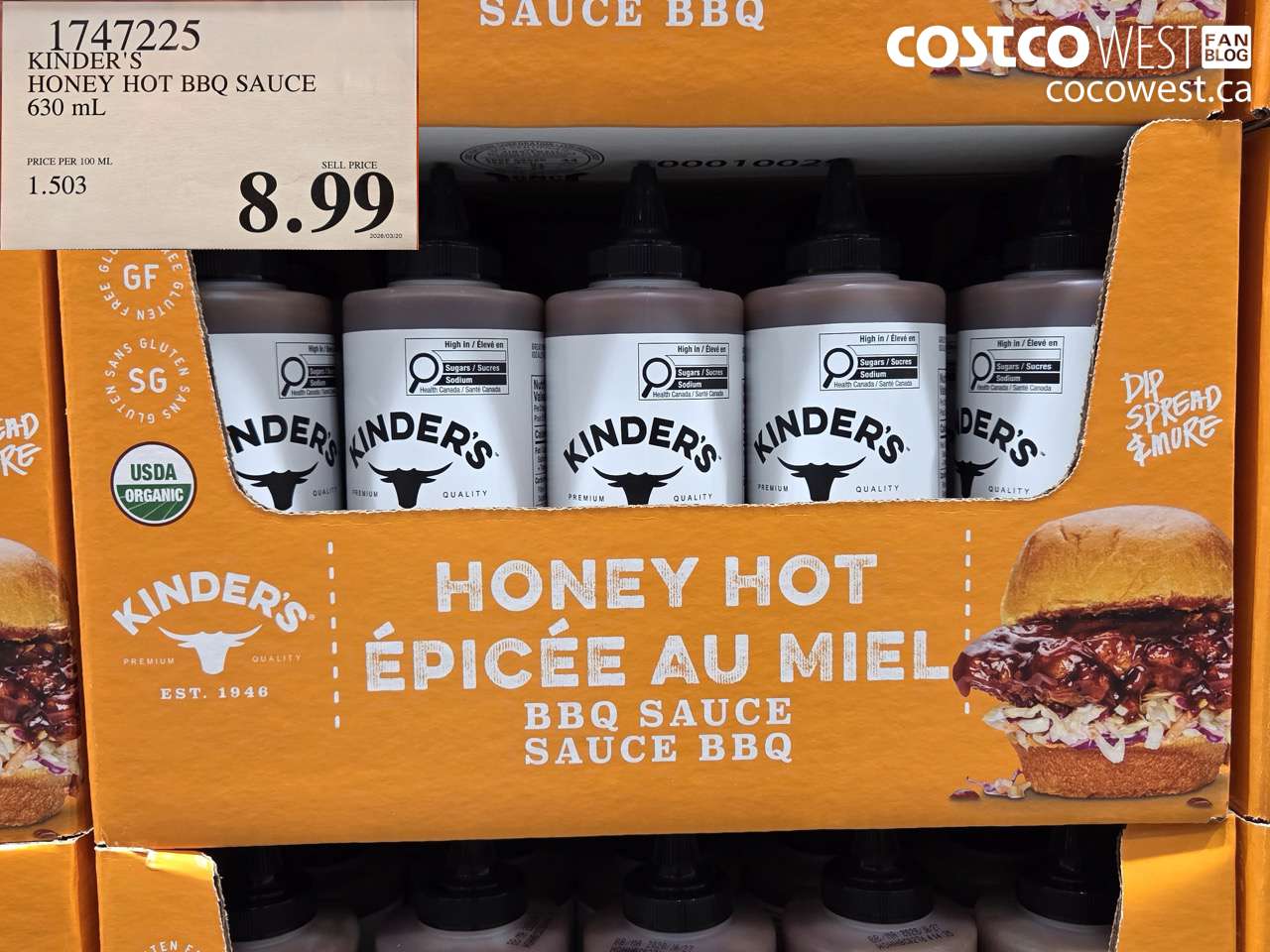 KINDER’S HONEY HOT BBQ SAUCE 630 ML