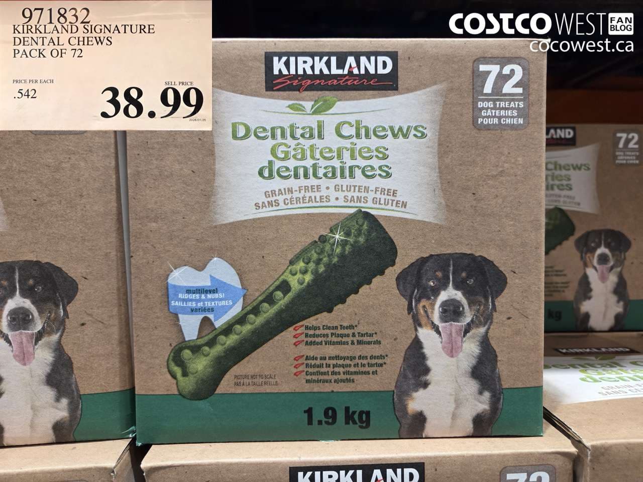 KIRKLAND SIGNATURE DENTAL CHEWS PACK OF 72