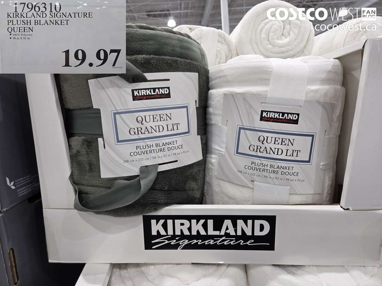 KIRKLAND SIGNATURE PLUSH BLANKET QUEEN