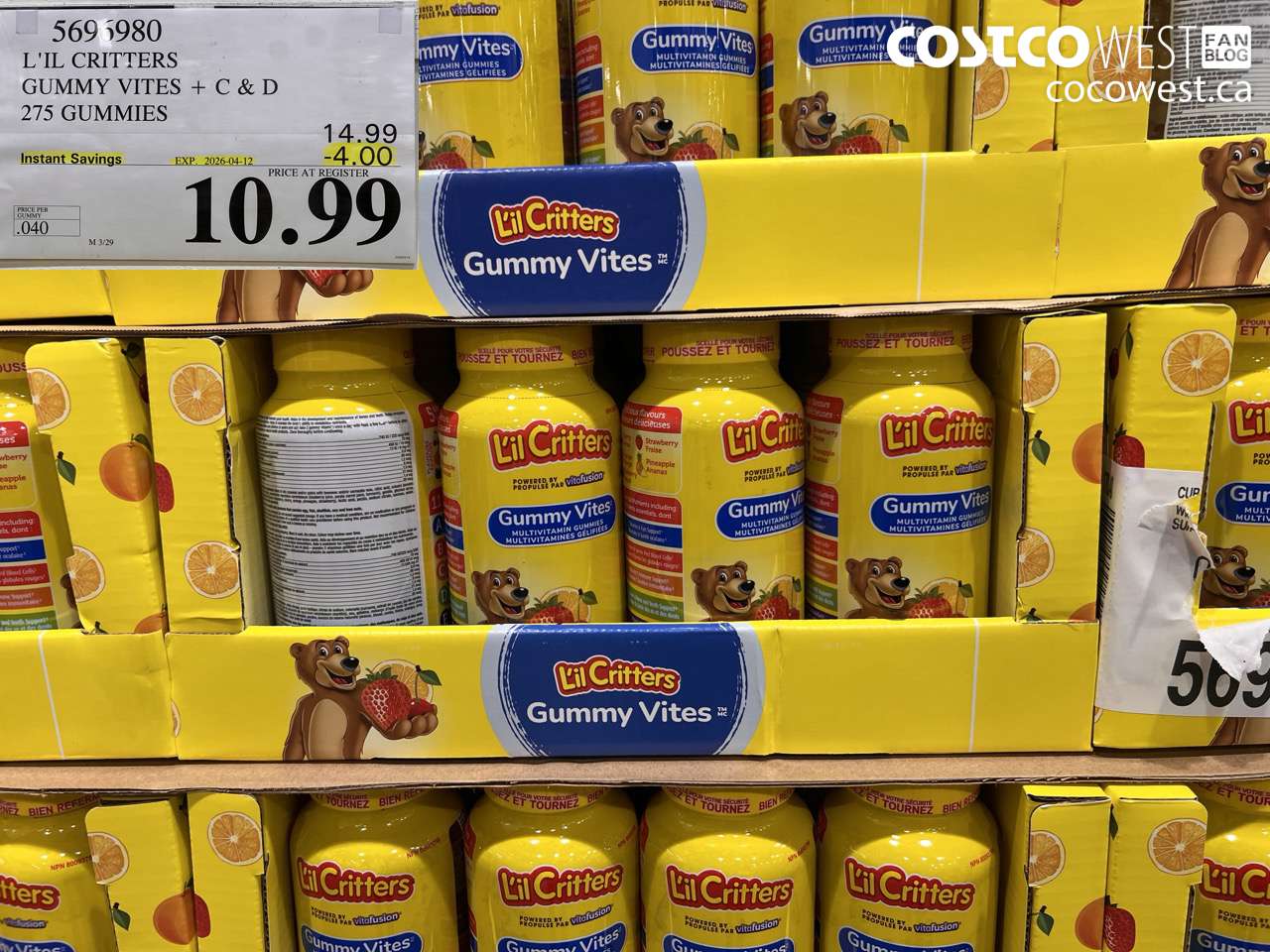 L’IL CRITTERS GUMMY VITES + C & D 275 GUMMIES