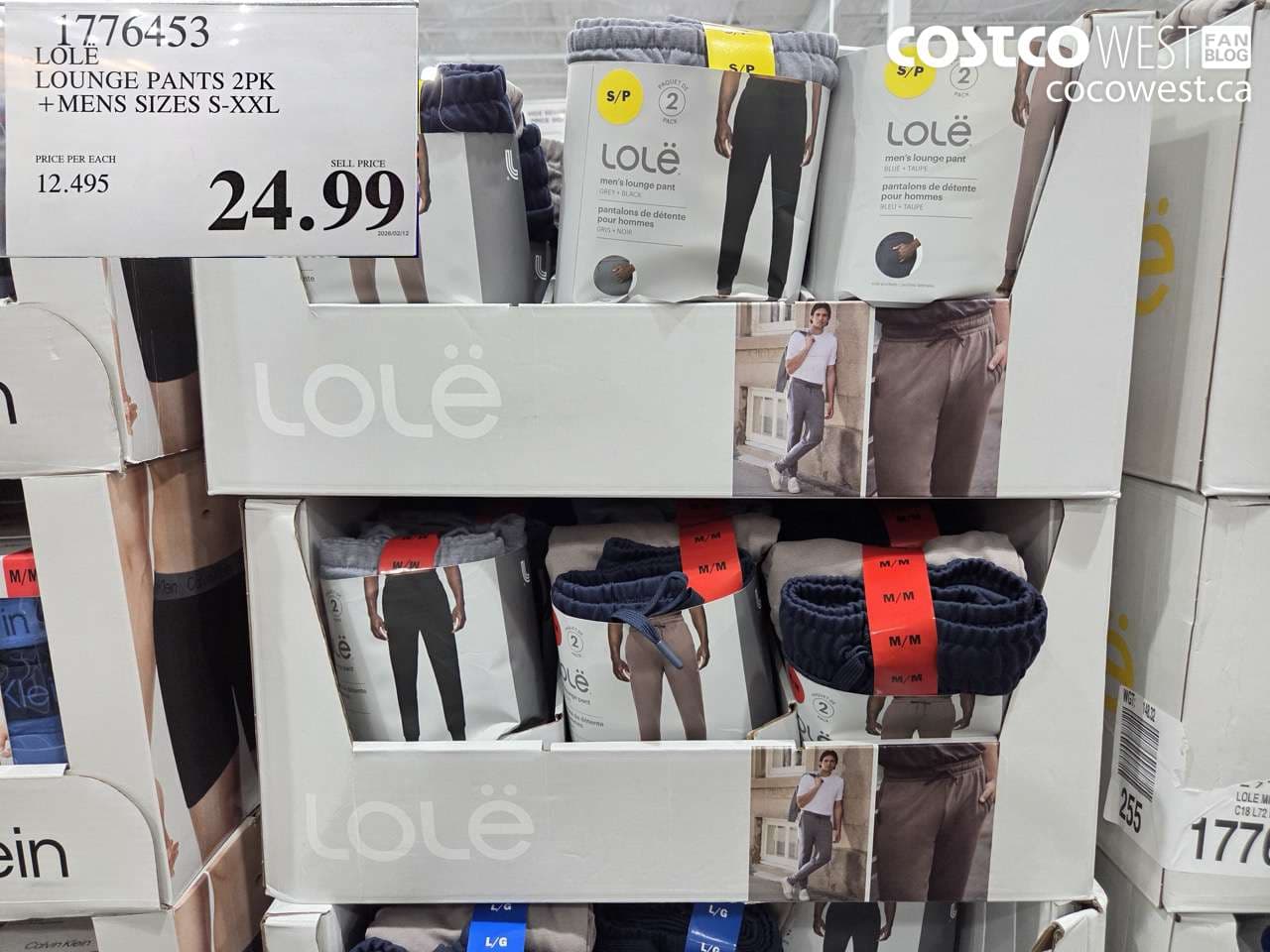 LOLE LOUNGE PANTS 2PK + MENS SIZES S-XXL