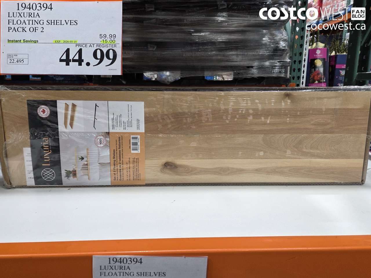 LUXURIA FLOATING SHELVES PACK OF 2