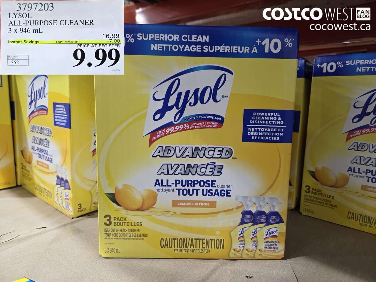 lysol allpurpose cleaner 3 x 946 ml