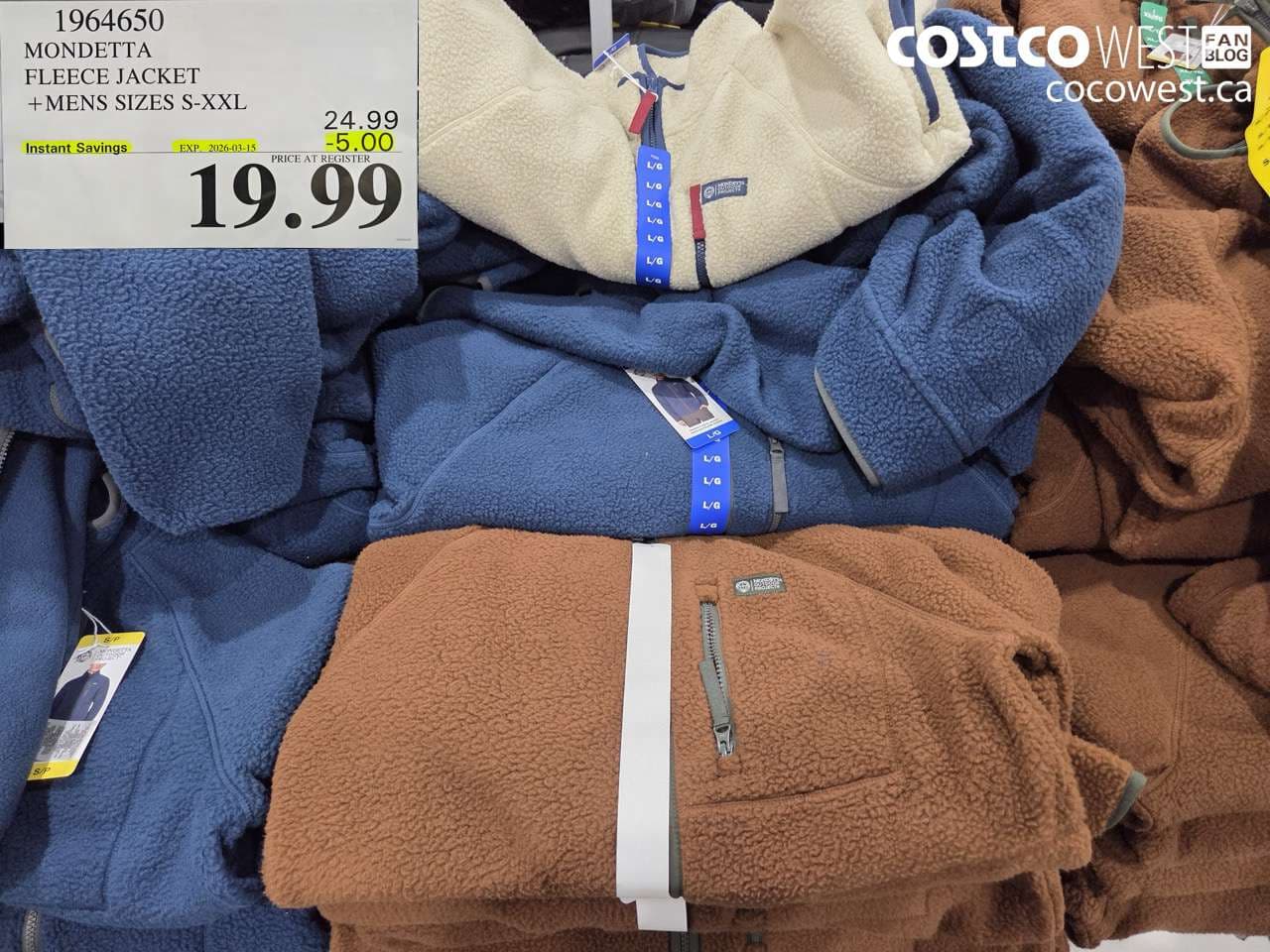 mondetta fleece jacket  mens sizes sxxl