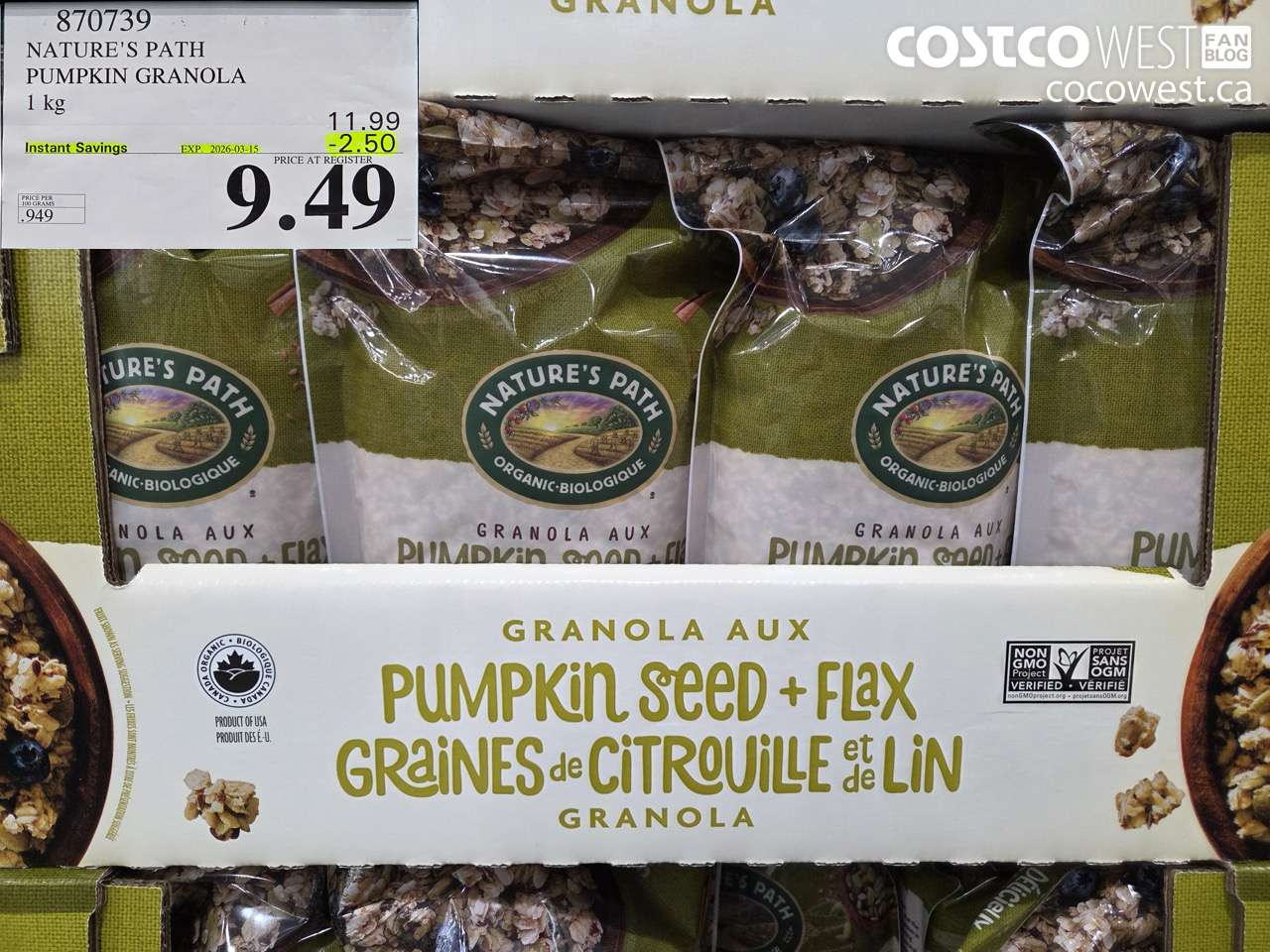 NATURE’S PATH PUMPKIN GRANOLA 1 KG