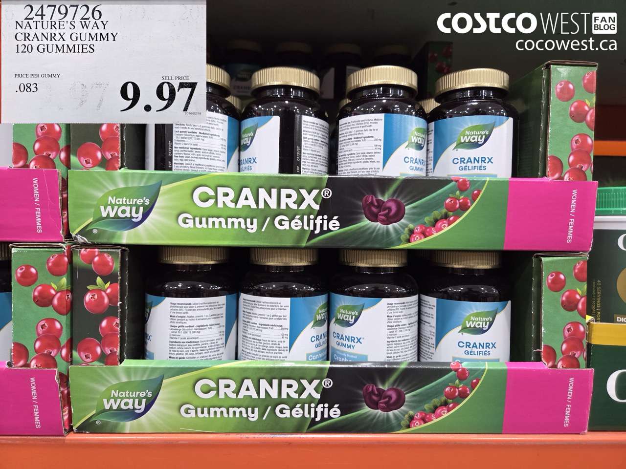 natures way cranrx gummy 120 gummies