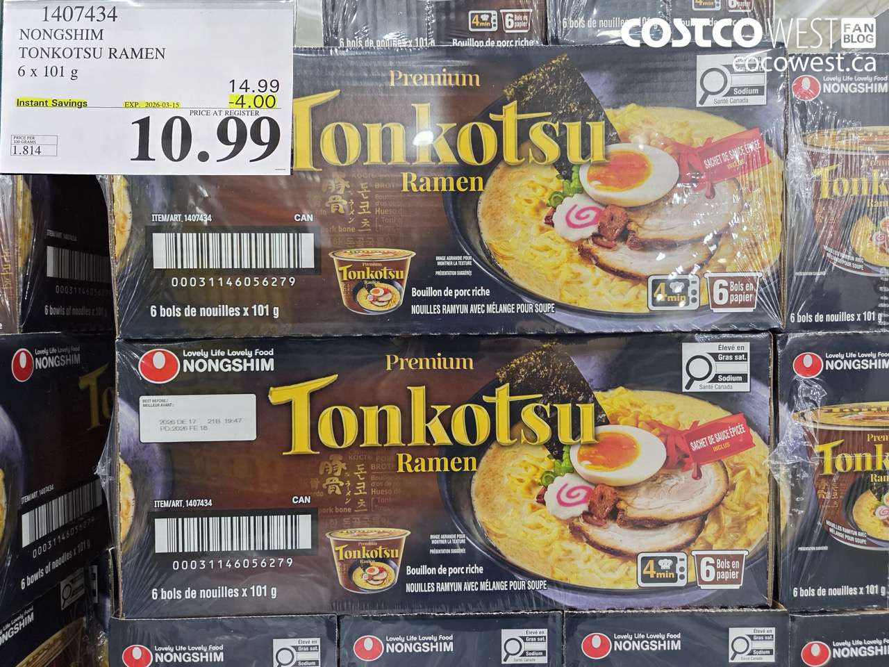 nongshim tonkotsu ramen 6 x 101 g