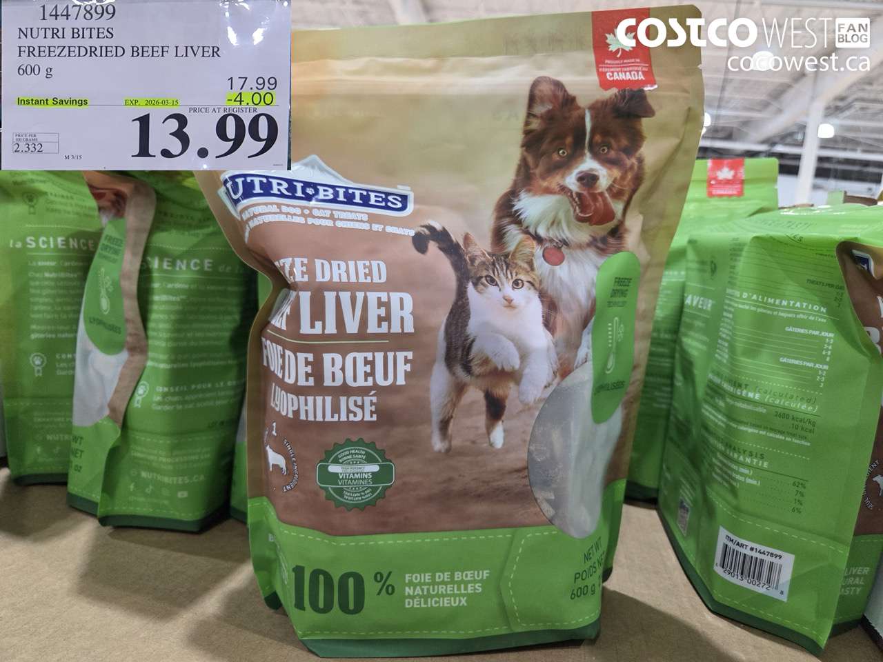 NUTRI BITES FREEZEDRIED BEEF LIVER 600 G