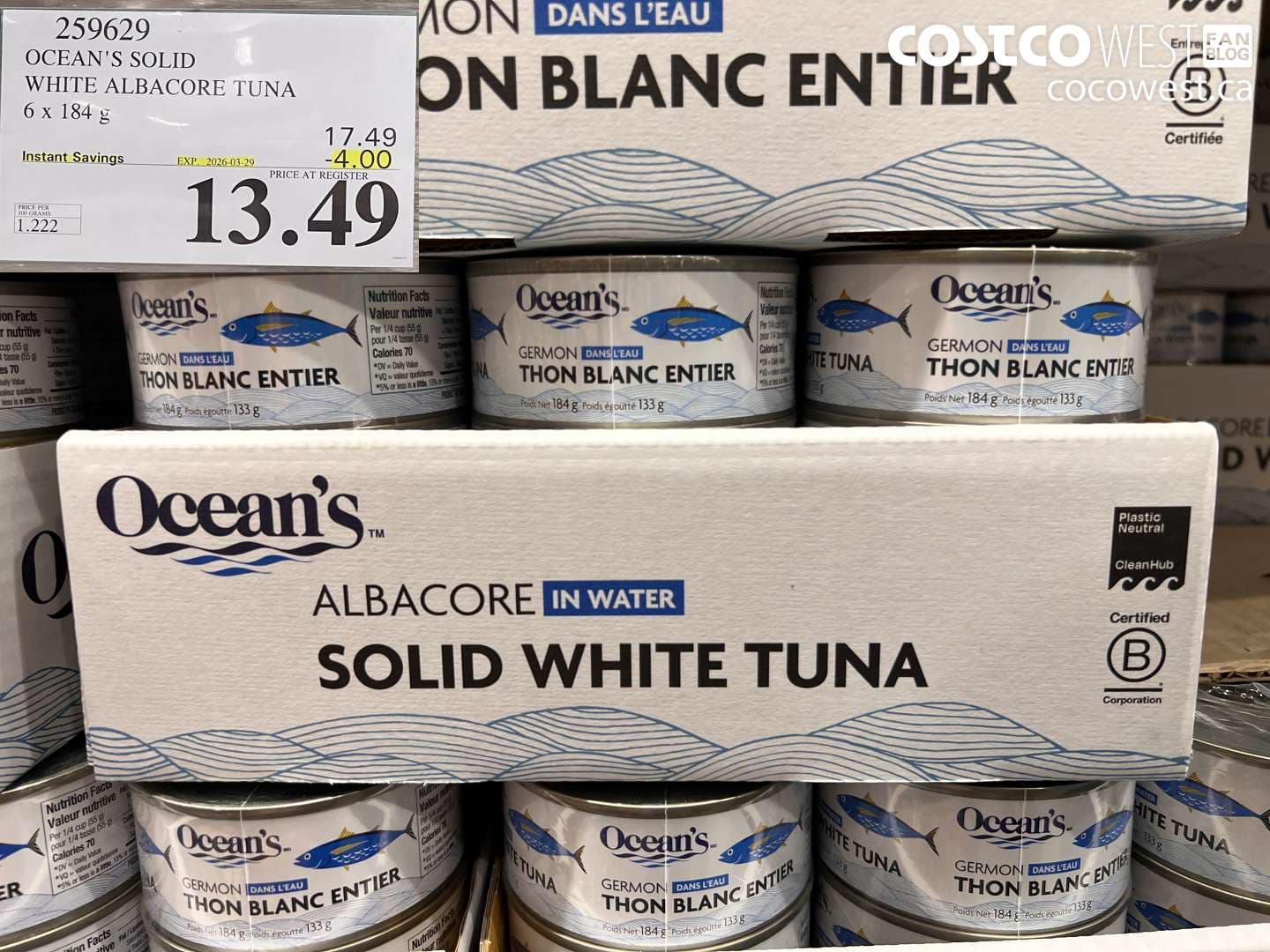 OCEAN’S SOLID WHITE ALBACORE TUNA 6 X 184G