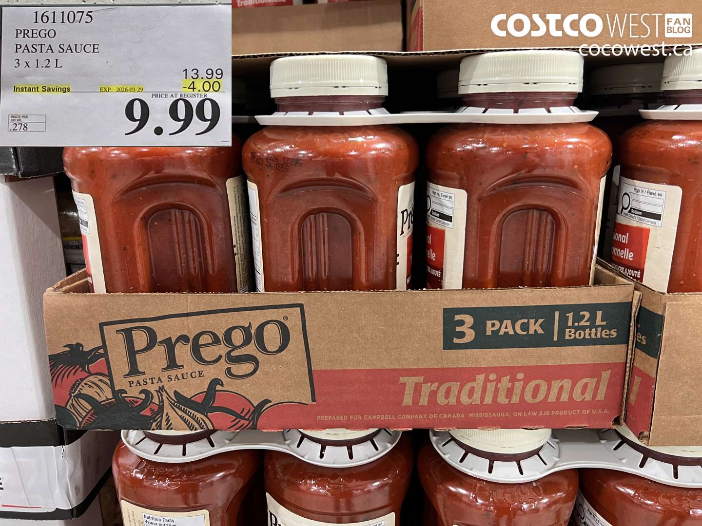 PREGO PASTA SAUCE 3 X 1.2 L