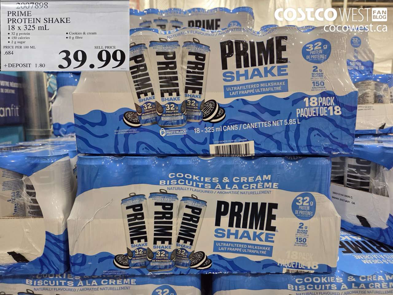 PRIME PROTEIN SHAKE 18 X 325 ML