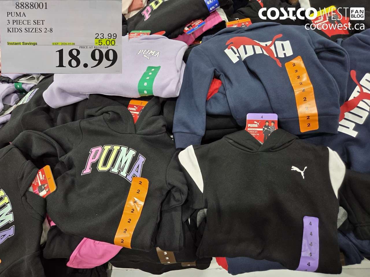 puma 3 piece set kids sizes 28