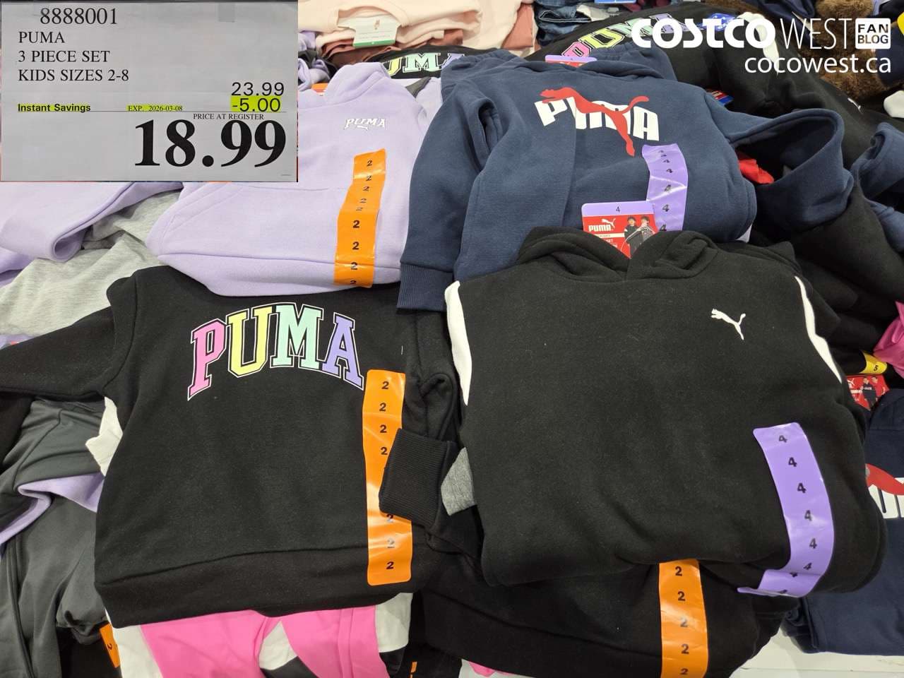 puma 3 piece set kids sizes 28