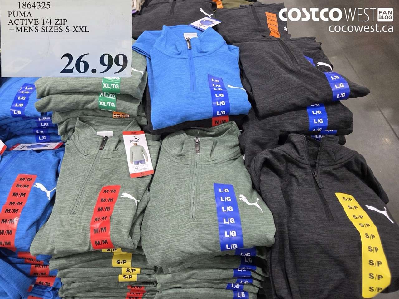 puma active 14 zip  mens sizes sxxl