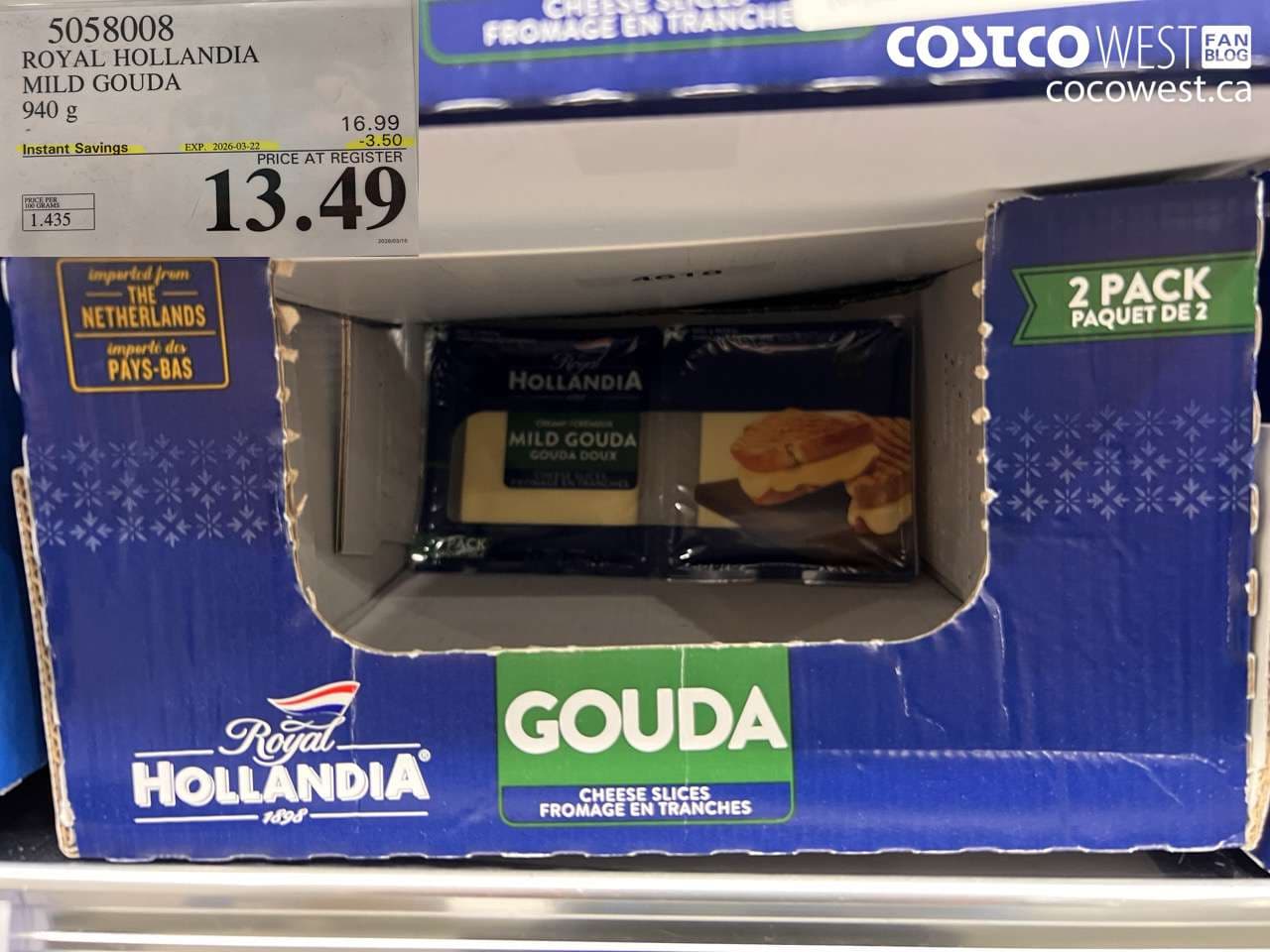 ROYAL HOLLANDIA MILD GOUDA 940G