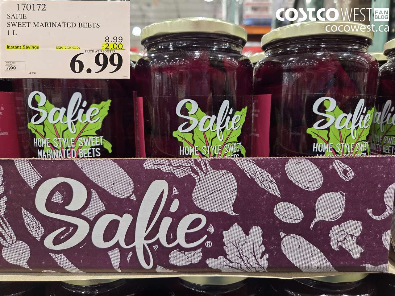 SAFIE SWEET MARINATED BEETS 1 L