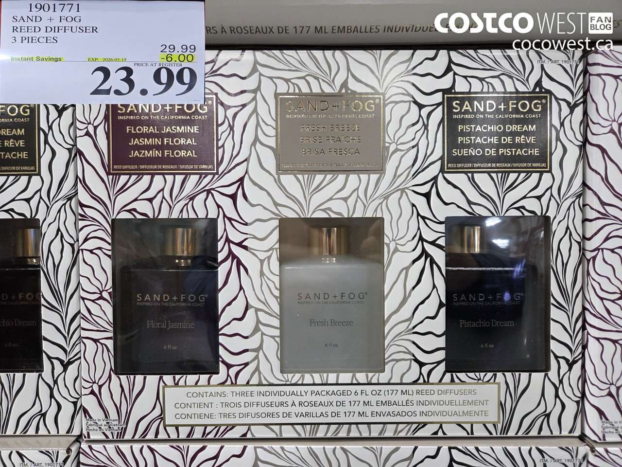 SAND + FOG REED DIFFUSER 3 PIECES