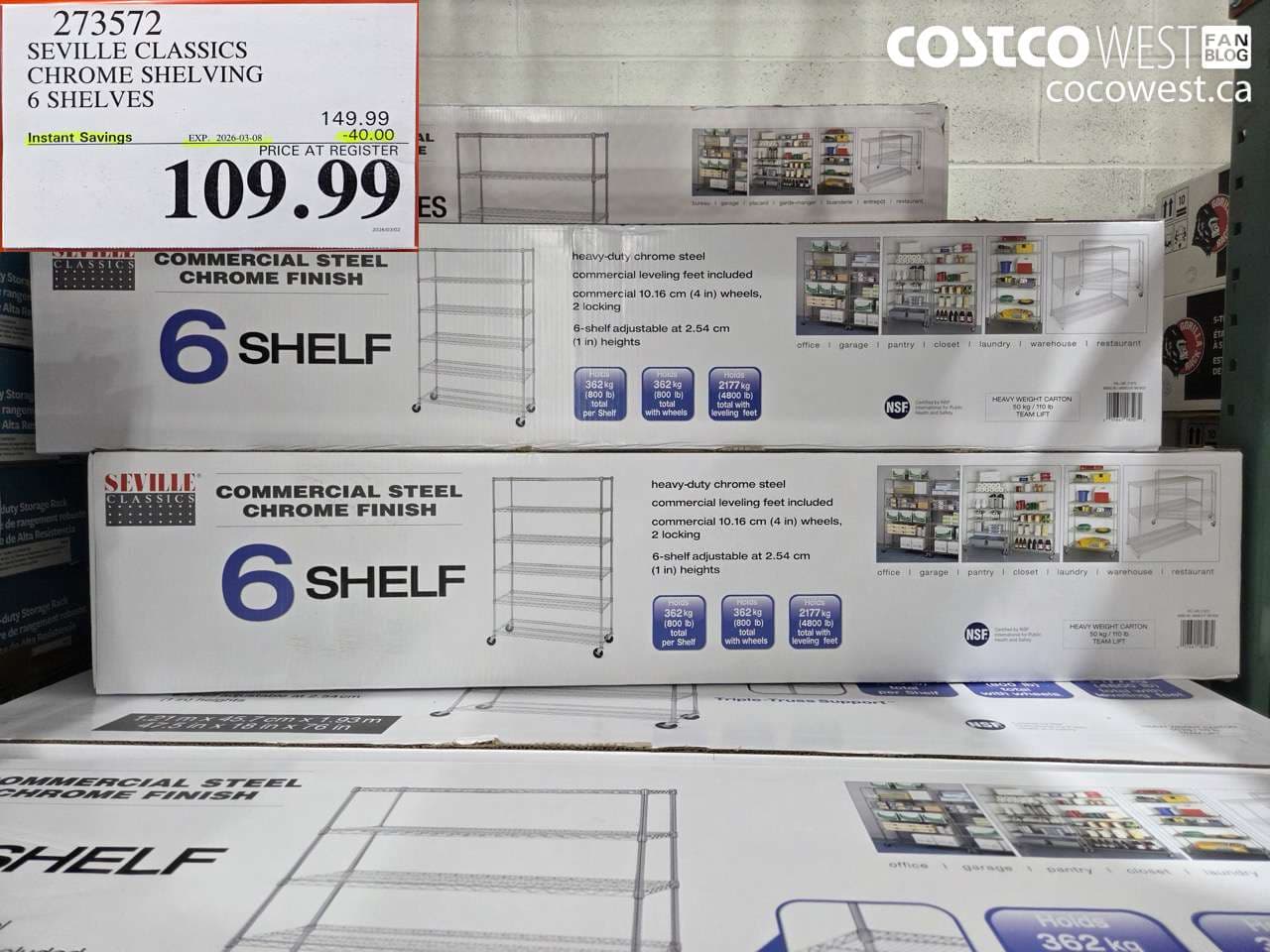 seville classics chrome shelving 6 shelves