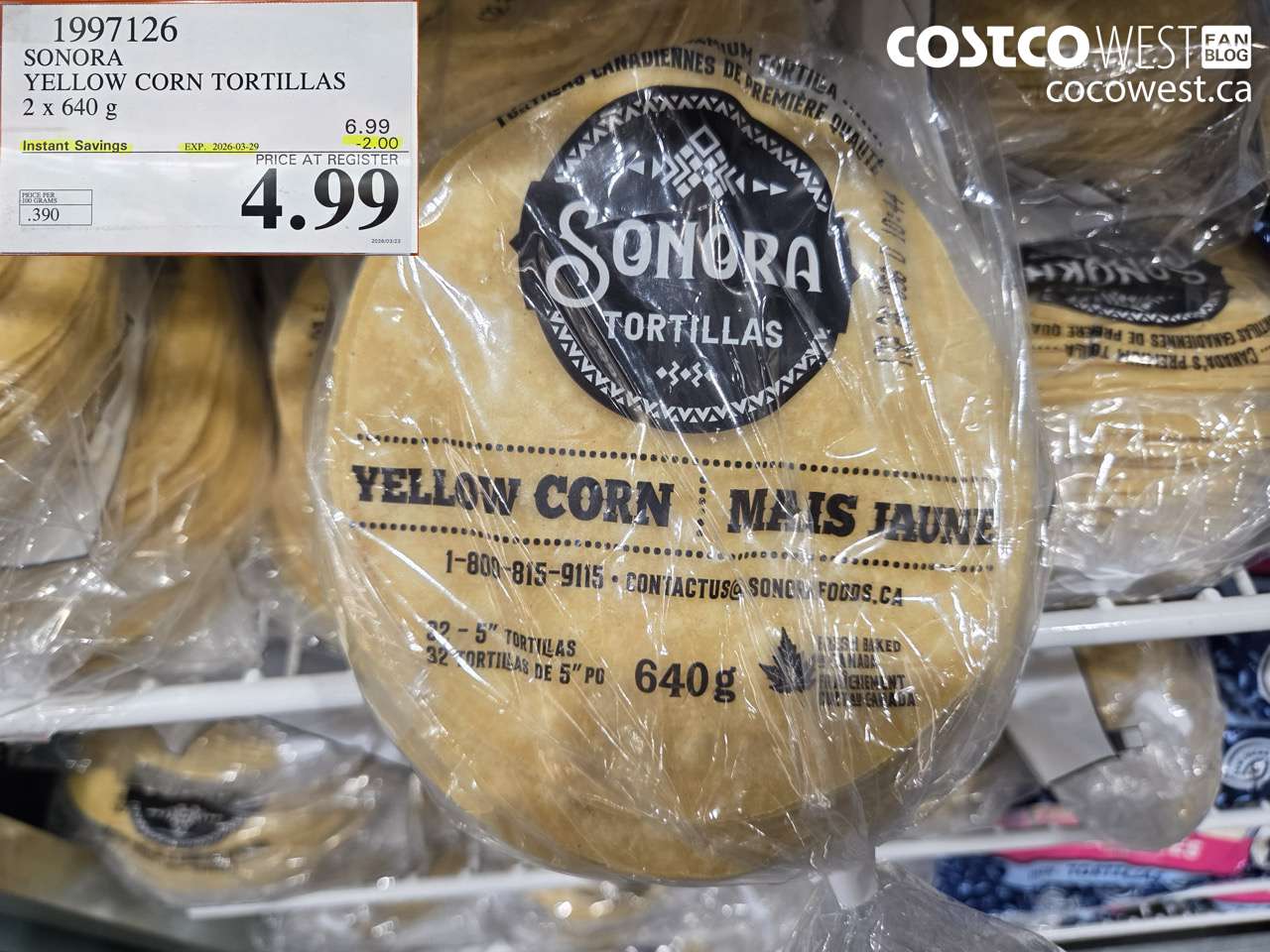 SONORA YELLOW CORN TORTILLAS 2 X 640 G