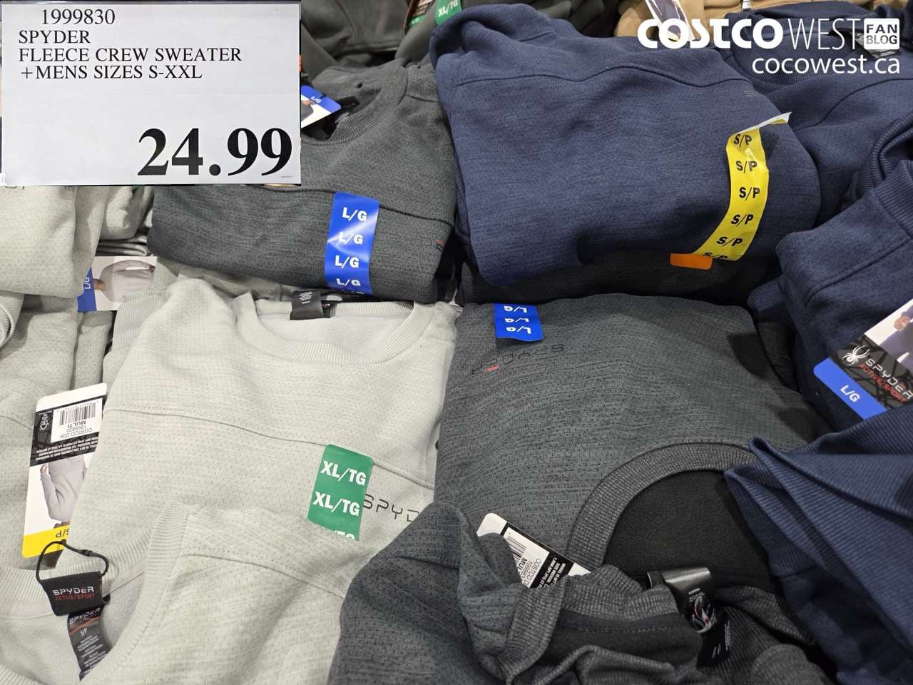 spyder fleece crew sweater mens sizes sxxl