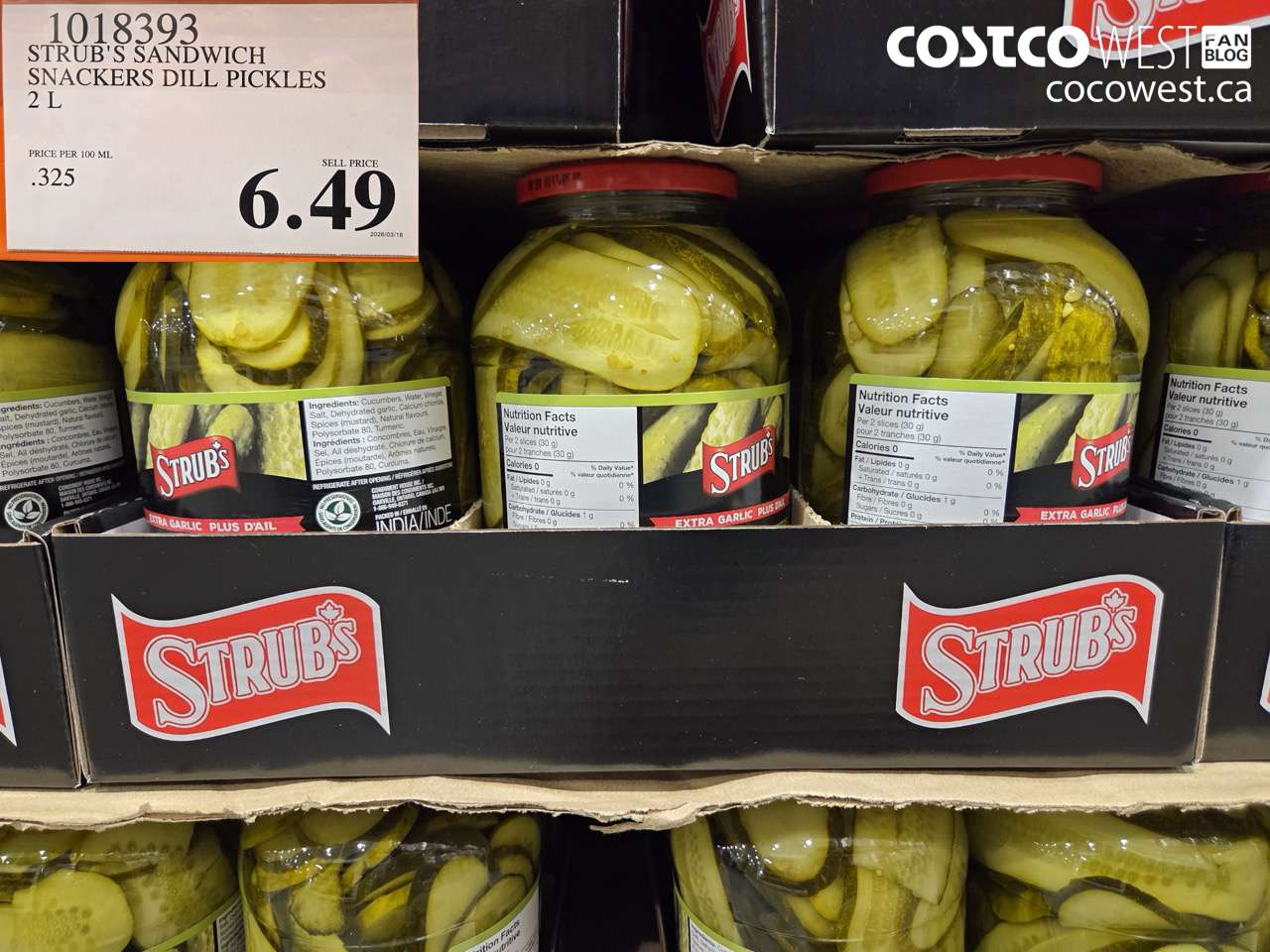 STRUB’S SANDWICH SNACKERS DILL PICKLES 2 L