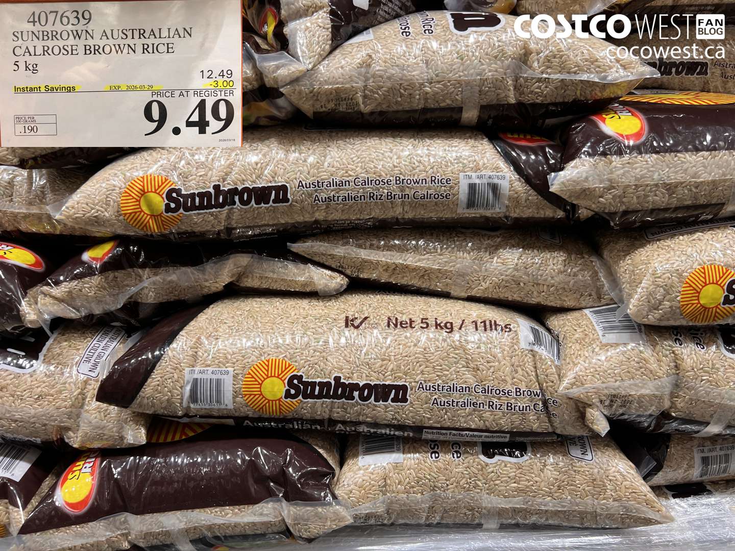 SUNBROWN AUSTRALIAN CALROSE BROWN RICE 5KG