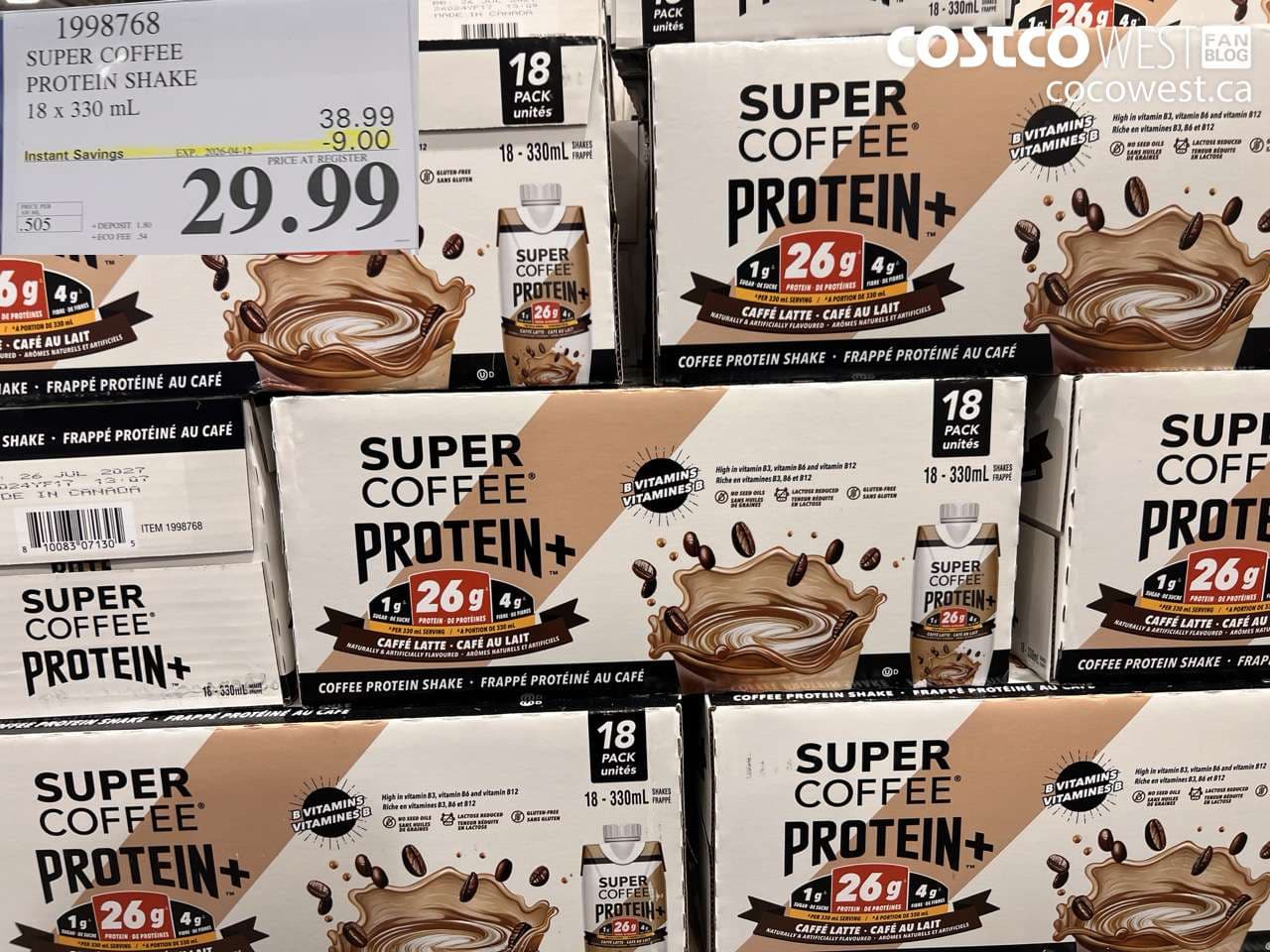 SUPER COFFEE PROTEIN SHAKE 18 X 330 ML