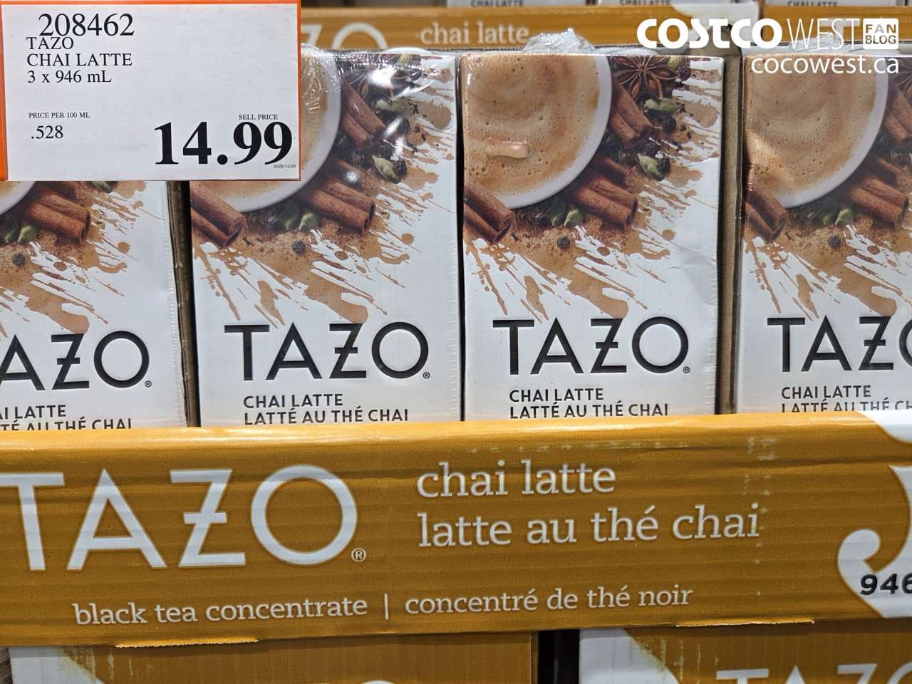 TAZO CHAI LATTE 3 X 946 ML