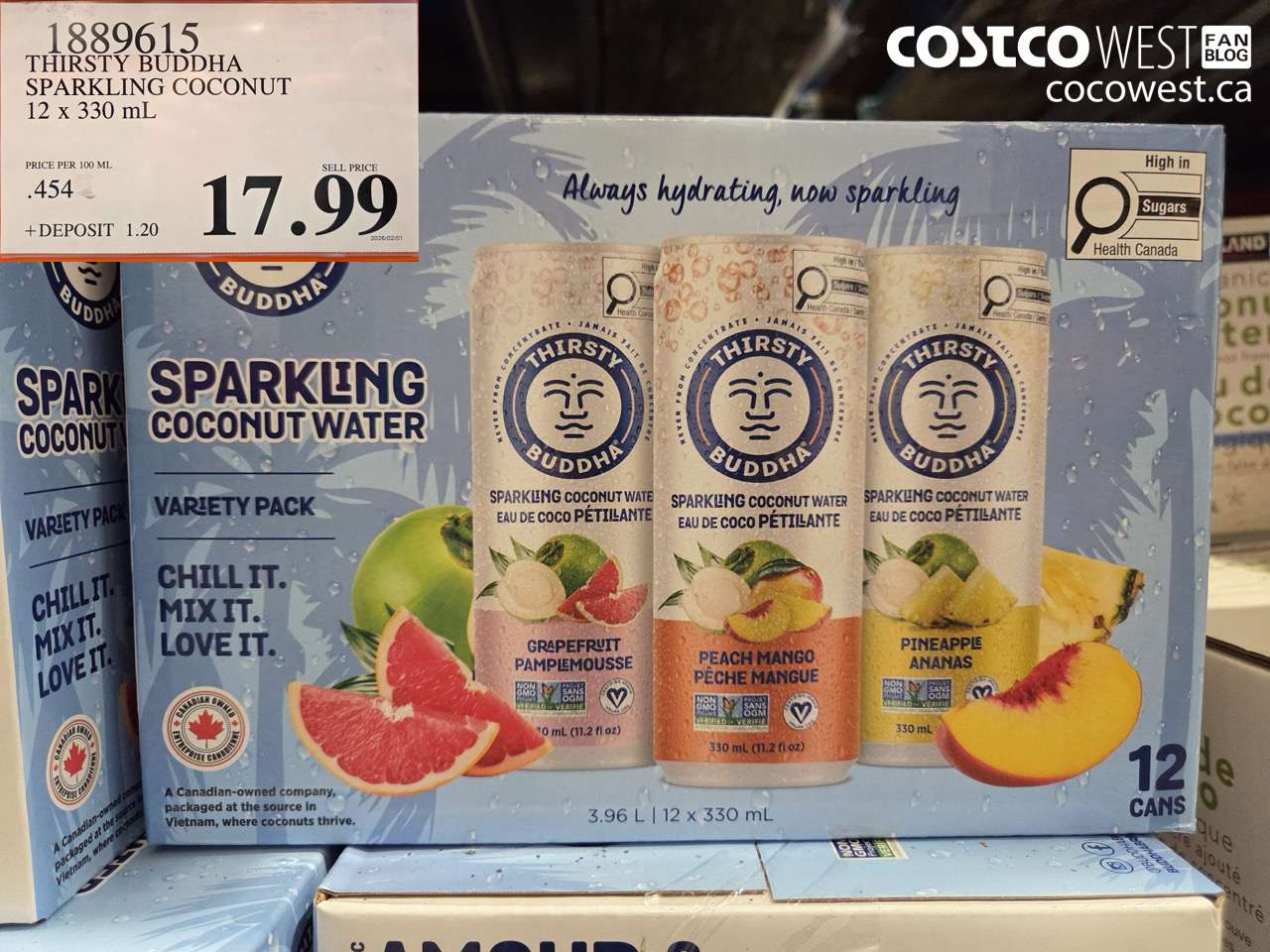 THIRSTY BUDDHA SPARKLING COCONUT 12 X 330 ML