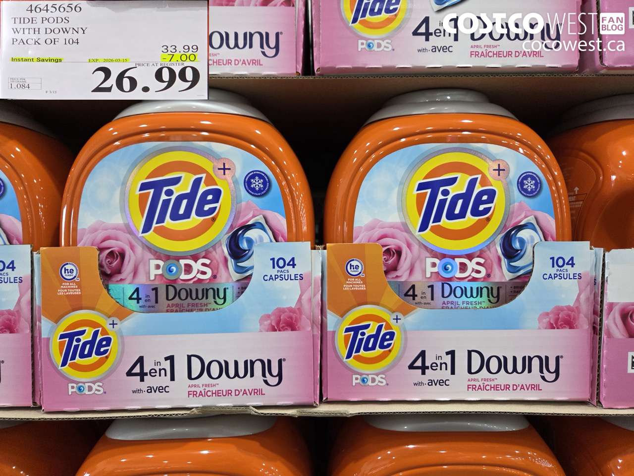 tide pods with downy pack of 104