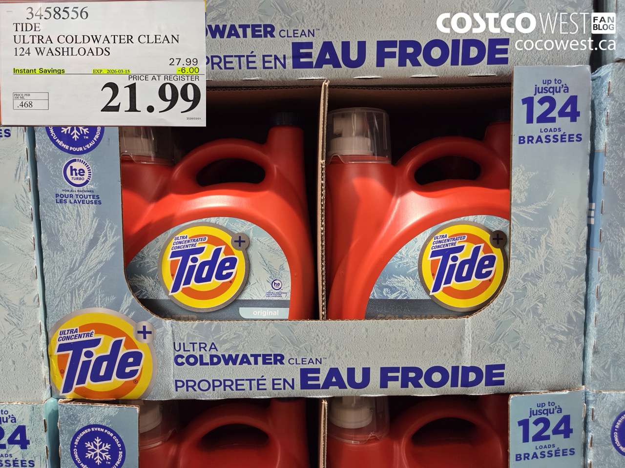 tide ultra coldwater clean 124 washloads