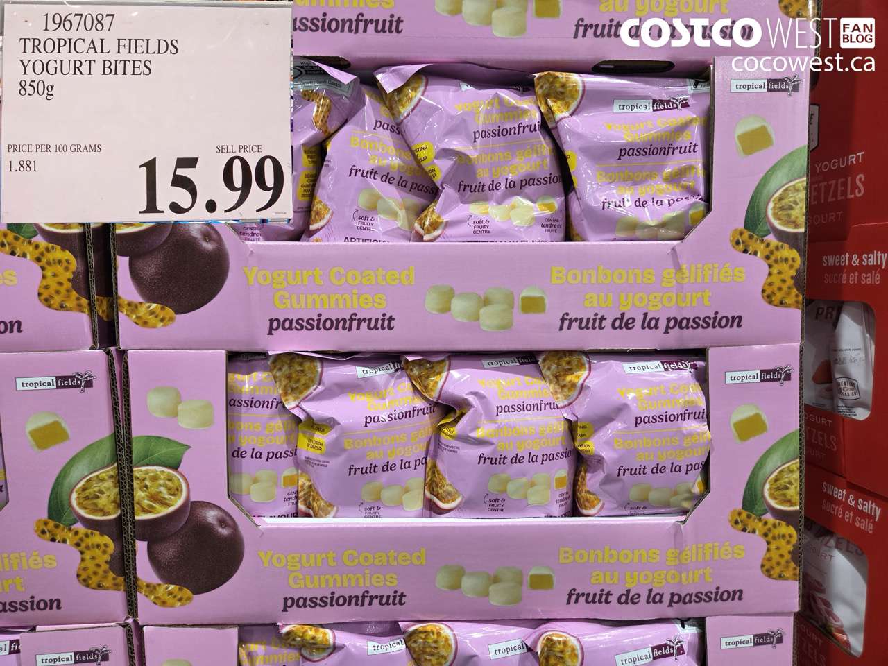 TROPICAL FIELDS YOGURT BITES 850G