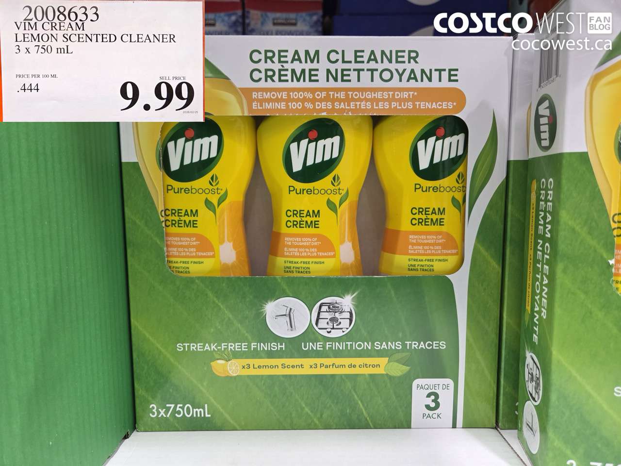 VIM CREAM LEMON SCENTED CLEANER 3 X 750 ML