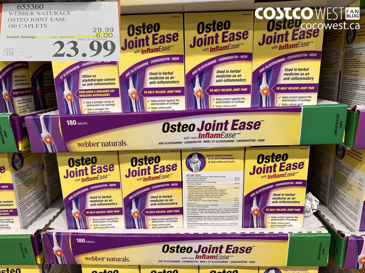 WEBBER NATURALS OSTEO JOINT EASE 180 CAPLETS