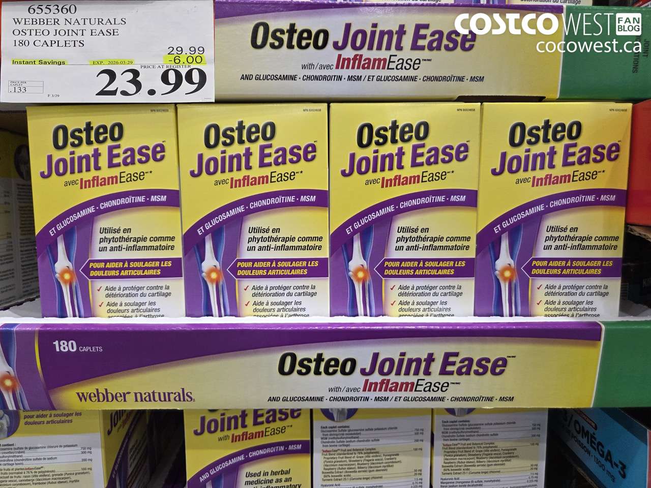 WEBBER NATURALS OSTEO JOINT EASE 180 CAPLETS