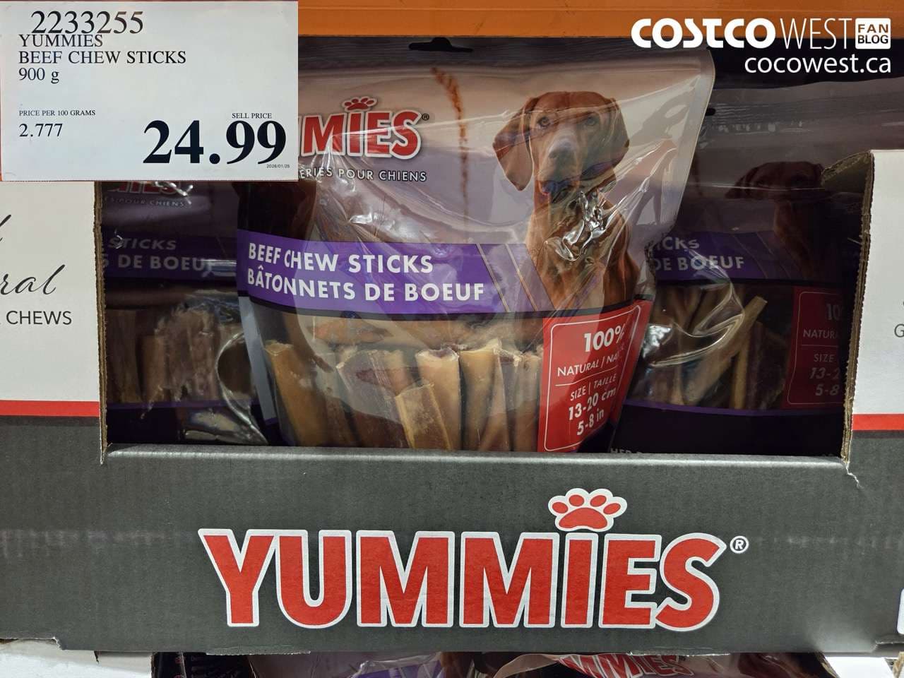 YUMMIES BEEF CHEW STICKS 900G